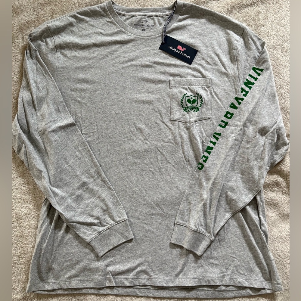 NWT Vineyard Vines Gray and Green Long Sleeve Tee (XXL)